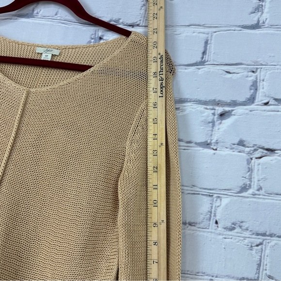 Vtg J Jill Open Knit Sweater Cream Small Petite Cotton Crochet Coastal Beachy - Picture 8 of 10